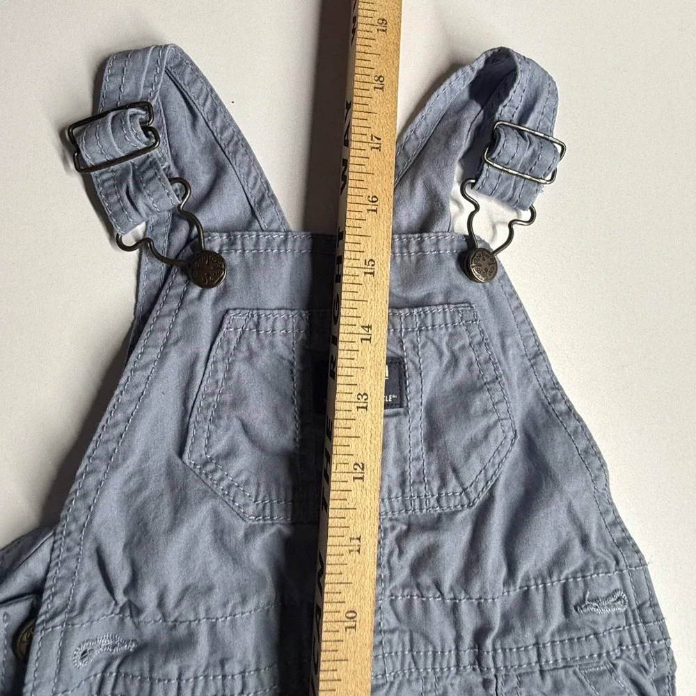 OshKosh B'gosh 18M Blue Cotton Shortalls Short Overalls Baby Unisex
